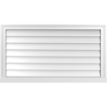 Ekena Millwork Vertical Surface Mount PVC Gable Vent w/ 2"W x 2"H , Brickmould Sill Frame, 40"W x 22"H GVPVE40X2203SN